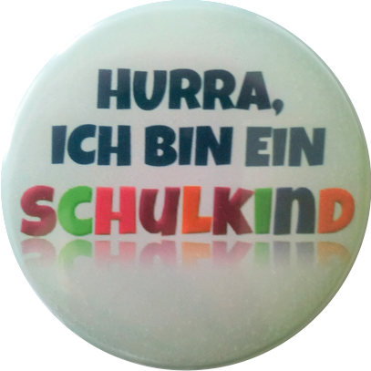 Hurra ich bin ein Schulkind Button grün